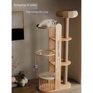 Kayu solid mewah kucing perayap sarang kucing pohon kucing kapsul ruang platform kucing besar