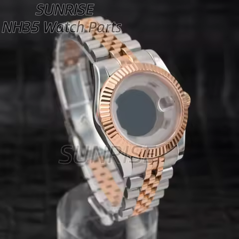 Women's 33mm Tooth Bezel NH05 Watch Case Jubilee Bracelet For Seiko Datejust NH05 NH06 Automatic Mov