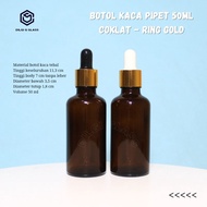 50ml brown glass pipette bottle gold aluminumRing 50ml serum bottle/ 50ml glass bottle/ serum packag