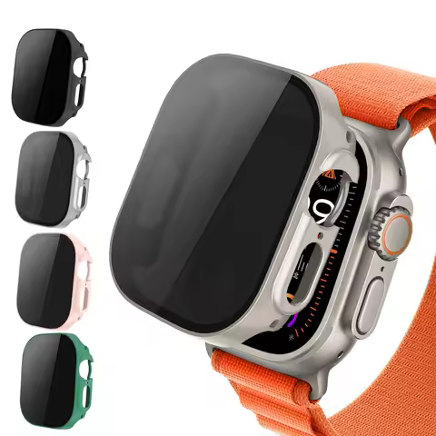 Tempered Glass+Privacy case for Apple Watch ultra 2 49mm Anti-Spy Screen Protector Cover iWatch seri