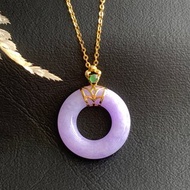 18K項鍊 天然翡翠項鍊 紫羅蘭 平安扣 甜甜圈 平安 祈福 送禮