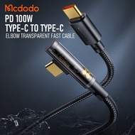 Mcdodo 90° Type-C to Type-C 100W Fast Charger Transparent Cable 90 Degree CA-340