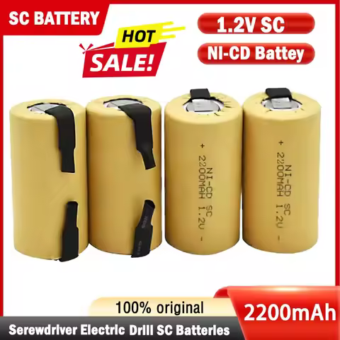 1.2V Screwdriver Electric Drill SC Batteries 2200mAh Sub C Ni-CD Rechargeable Battey With Tab Power 