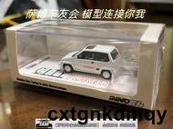 1:64  inno 本田city turbo II 送摩托車 白色 合金汽車模型