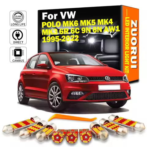 Canbus LED Interior Light Kit For VW POLO MK6 MK5 MK4 MK3 6R 6C 9N 6N AW1 1995 - 2021 2022 2023 Car 