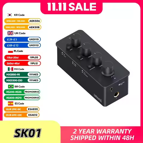 Fosi Audio SK01 Headphone Amplifier & Preamplifier 2 in 1 for Headphone Earphone, Power Amplifier, A