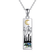 Mountain Necklace for Women Sterling Silver Nature Necklace Jewelry Gift for Skiers, Hikers, Campers