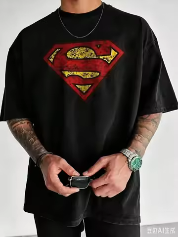 2026 Summer Hot Selling Fashion Limited Edition New Superman T-shirt Hip Hop Street Cotton Round Nec