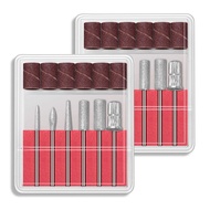 Set of 2, Nail Drill Bits Set, Futu 3/32''(2.35mm) Professional Efile Nail Bit Nail Art Tools for Ac