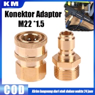 2PCS Konektor Adaptor M22 x 1.5 Untuk Pressure Washer 1/4 female Quick Release Jet Cleaner