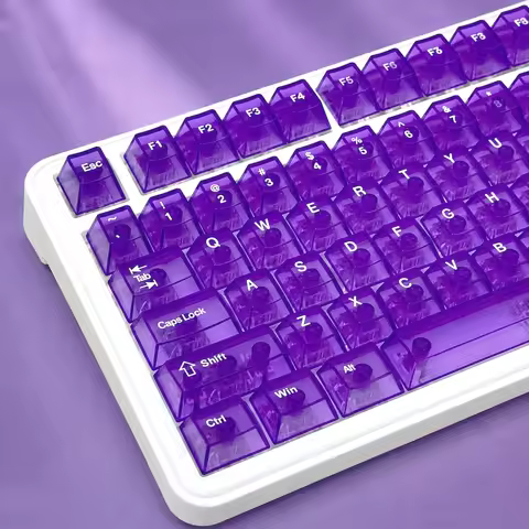 130keys Transparent Keyboard Keycaps PC Material Cherry Keycap for Most MX Switch Keyboard