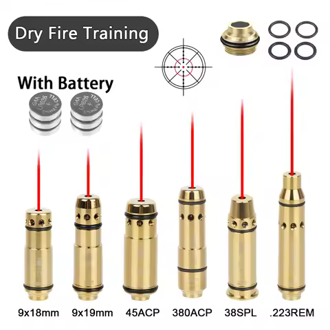 9mm Red Dot Laser Training Bullet 9x19mm/380ACP/38spl/223Rem Dry Fire Laser Trainer Cartridge Huntin