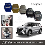 Awesome2u Perodua Ativa Aluminum Car Door Lock Cover Door Latch Striker Frame Cover Protector Access