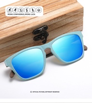 Gm polarizado palha de madeira óculos de sol com templos de nogueira para mulher e homem pode ser de