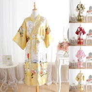 Women's Bridal Wedding Kimono Gown Robe Long Satin Material for Elegance
