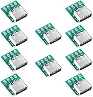 JESSINIE 10Pcs Type C to 2.54mm Connector Board USB 3.1 16P Test PCB Board PCB Converter Pinboard Adapter Board 2.54mm 16Pin Female Connector Test Board for Data Line Wire Cable Transfer