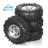 4pcs 51mm 1.0Inch Metal Beadlock Wheel Tire Set for 1/18 1/24 RC Crawler Car TRX4M SCX24 FCX24 Upgra