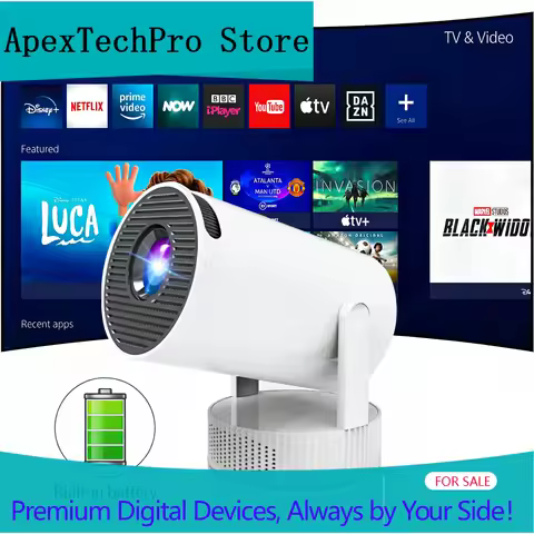 ApexTPSalange 8K HY300 Pro Max Projector Built In Battery 1280*720P Android 14 8000 Lumens Wifi6 BT5