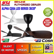 Alpha COSA Series DC Motor Baby Ceiling Fan With LED LIght Nano 28 LED ( Walnut / Matt Black / Matt White )