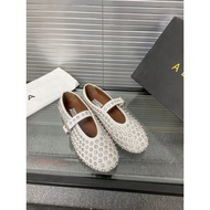 Alaia Ladies 2026 Spring Summer New Style Leather Round Toe Mary Jane Dance Shoes