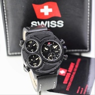 Jam Tangan Pria Swiss Army 2178 Original Triple Time Tali Kulit