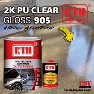 KTH PAINT 2K Polyurethane Epoxy Clear Finish Gloss 905 5Liter / Cat Lantai Luar Dan dalam