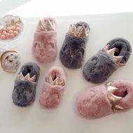 kasut tinggi budak heels budak perempuan Halluci New Product Warm Artificial Fur Comfortable Parent-