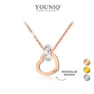 YOUNIQ EVA Heart 18K Rosegold / Gold / Silver Titanium Necklace EG