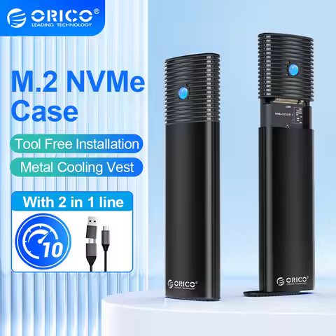 ORICO M2 SSD Enclosure NVMe/SATA 10Gbps PCIe SSD Box for M.2 NVMe NGFF SATA SSD Disk Tool Free Type-