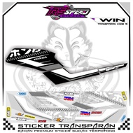 WIN Striping Variations of TRANSPARENT WIN Stickers CODE 15 PREMIUM MATERIAL