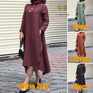 5XL 4XL 3XL XXL-S Tunik Labuh Moden Saiz Besar Lengan Panjang Pakaian Perempuan Wanita Oversize Loos
