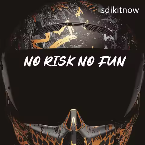 NO RISK NO FUN Waterproof Motor Bicycle Bike Motorbike Helmet Sticker Name Vinyl Decal Personalized 