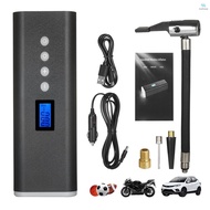 Portable Tire Inflator Air Compressor Hand Held Tire Pump 150PSI 2000mAh LCD Display with LED Light 4 Nozzles For Car Bicycle Tires Ball and Other Inflatables