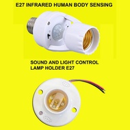 E27 Socket Converter With PIR Motion Sensor LED/ Sound Sensor Light Lamp Base Intelligent Switch Lig