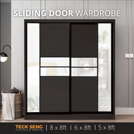 (FREE Shipping & FREE Installation) TECK SENG 8 Feet Sliding Doors Wardrobe / Anti-Jump / 2 Sliding 