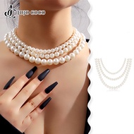 JOJO COCO Glass Pearl Necklace Women Minimalist Fashion Accessories Necklace Women
