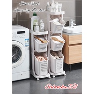 2 3 Tier Laundry Basket with Slim Rack Multifunctional Laundry Basket