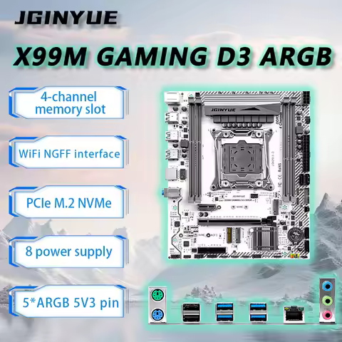 JGINYUE X99M GAMING C612 Motherboard M-ATX For Xeon E5 2676V3/2673V3/2666V3/2696V4 CPU DDR3 RAM MAX 