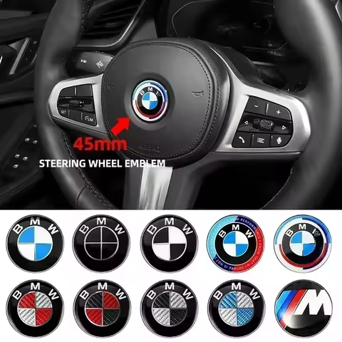 45mm 50th Anniversary Edition Car Steering Wheel Badge Emblem Sticker for BMW E36 E39 E87 E60 E46 E5
