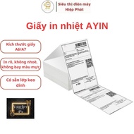 Giấy in nhiệt A6/A7 AYIN tệp 500 tờ in đơn hàng in đơn các TMĐT tem nhãn vận chuyển có sẵn lớp dán