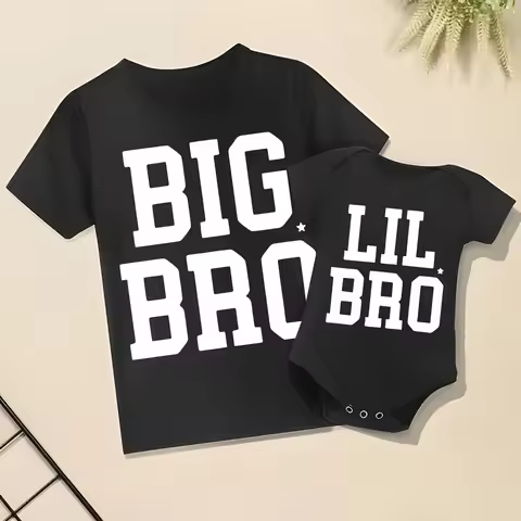 Big Brother&Little Brother Siblings Matching Kids T-Shirts+Baby Romper Boys Girls Summer Top Newborn