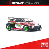 PopRace 1/64 Toyota Pandem GR Yaris RHD 87 Daigo Saito Black with Graphics PR640106
