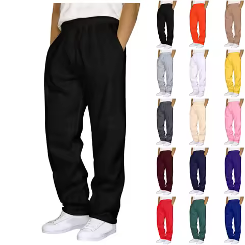 Men Cargo Jogger Pants Autumn Winter Fleece Sweatpants Mens Fleece Overalls Joggers Sweat Pocket Pan
