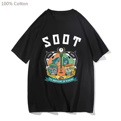 Wilbur Wilbur-Soot T-shirt Dream Smp Team Merch Tshirt Summer Short Sleeve Mens Tee-shirt Soot Carto