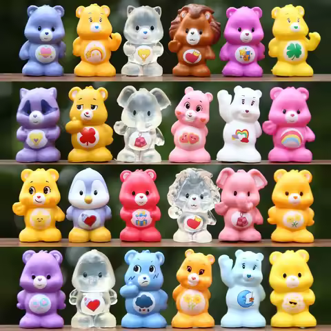 8pcs Sweet Cute Cartoon Bear Anime Cute Cartoon Bear Anime Figures Model for Girls Gift Funny Animal