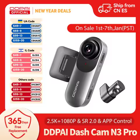 DDPAI Dash Camera Mola N3 Pro Car Cam Front and Rear Car Recorder 2.5K Car DVR Dash Camera Recorder 
