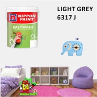 LIGHT GREY 6317 J ( 18L ) Nippon Paint Interior Vinilex Easywash Lustrous / EASY WASH / EASY CLEAN