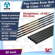 V Club Archery Musen Pure Carbon Arrow Shaft - ID4.2mm - Straightness 0.001" - SP500-SP900