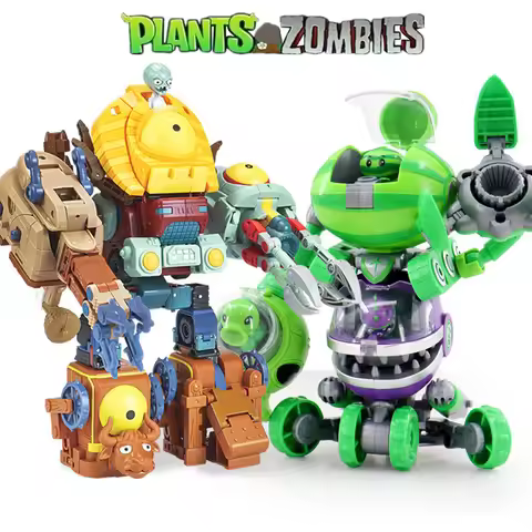 5 in 1/3 in 1 Plants vs Zombies Transform Combined Boss Robot Action Figures Mecha Toys PVZ Deformat