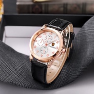 Ready Stock Fashion Men Leather Military Watch With Calendar Analog Quartz Watches Hot Sale VG4B5-DS